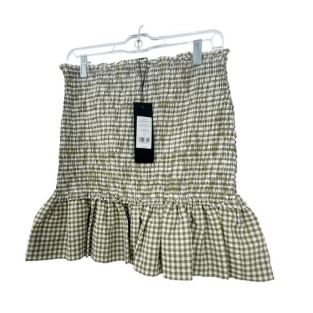 Veronica Beard Jeans Aloya Smocked Gingham Mini Skirt - Picture 4 of 5